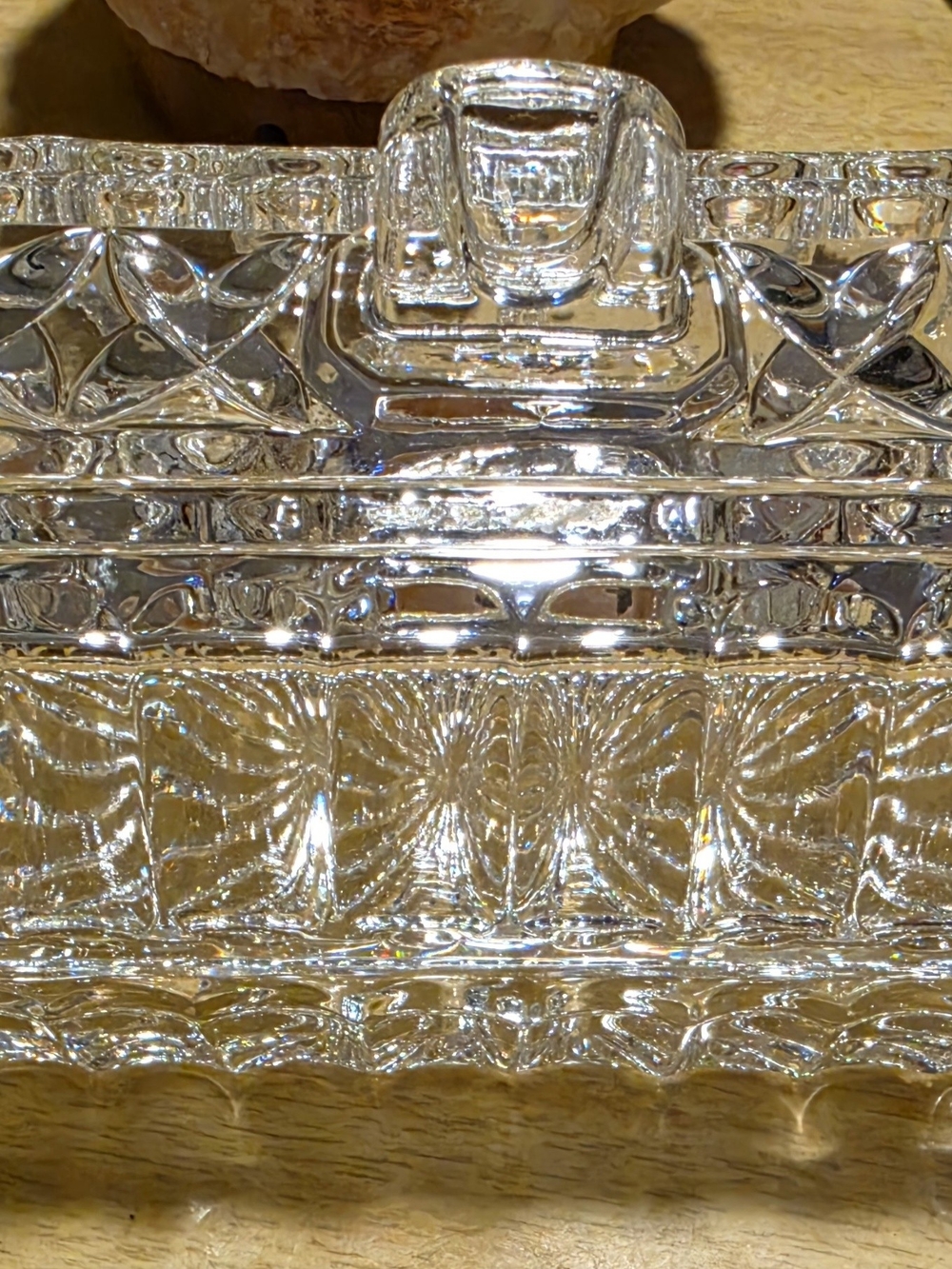 Clear Glass Butter Dish with Lid - Elegant Rectangular Design
